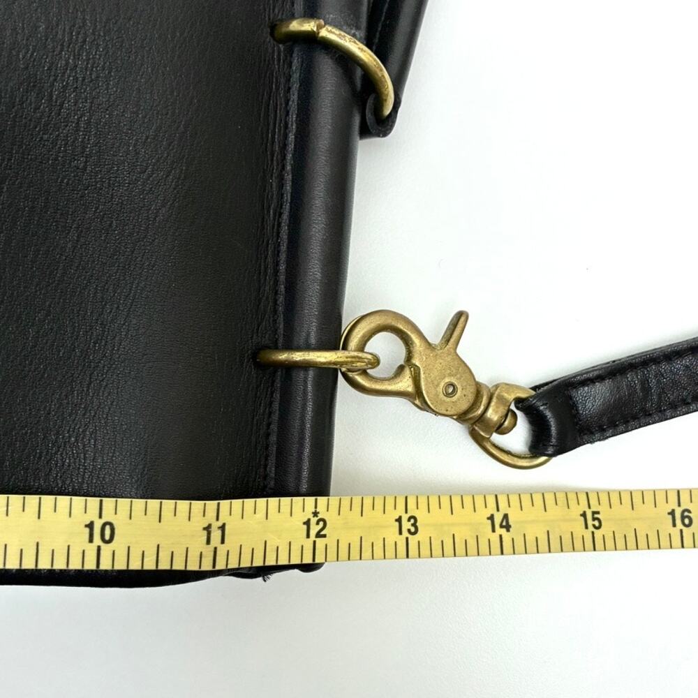 Vintage Laura USA Black Leather Satchel with Shoulder Strap - Laptop Bag - Picture 8 of 13